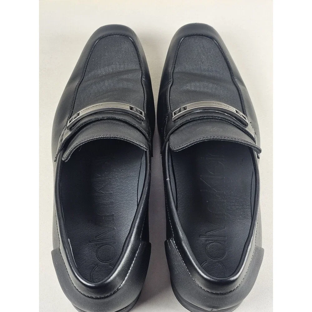 Calvin Klein Jameson Men's Black Loafers Size 10 Slip-On Dress Shoes